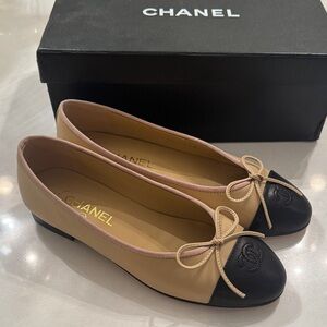 Designer Inspired Beige and Black Women's Shoes